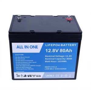 Bateria recarregável de 12,8V 80Ah bateria de íon de lítio