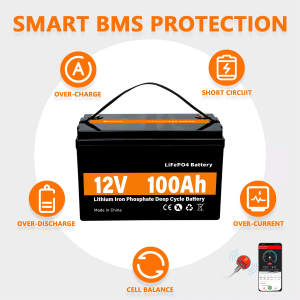 Bateria de armazenamento de energia solar LiFePO4 12V 100Ah