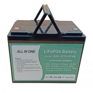Bateria recarregável 896Wh lifepo4 12V 70Ah para vechile elétrico