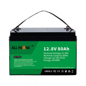 Bateria de lítio LiFePO4 12V 80Ah solar para RV de substituição de ácido-chumbo mais popular